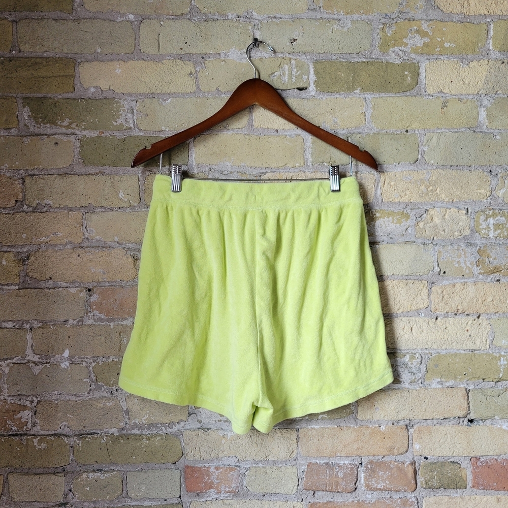 Old Navy Neon Lime Green Terrycloth Lounge Shorts Womens Size Large - Picture 3 of 6